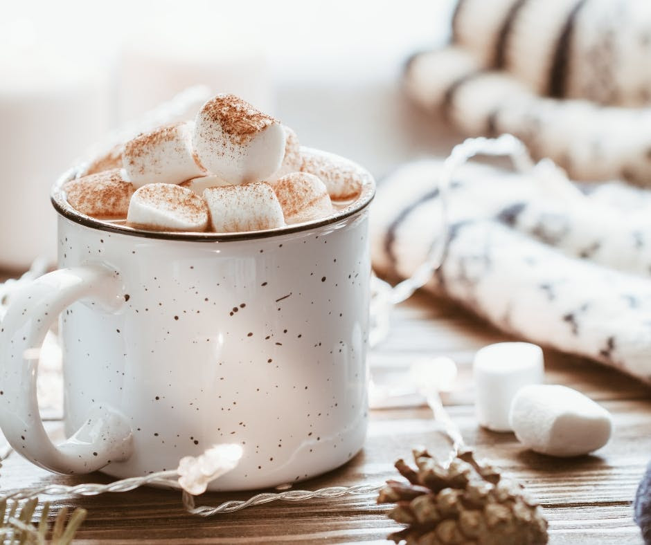 Cup of hot chocolate with marshmallows